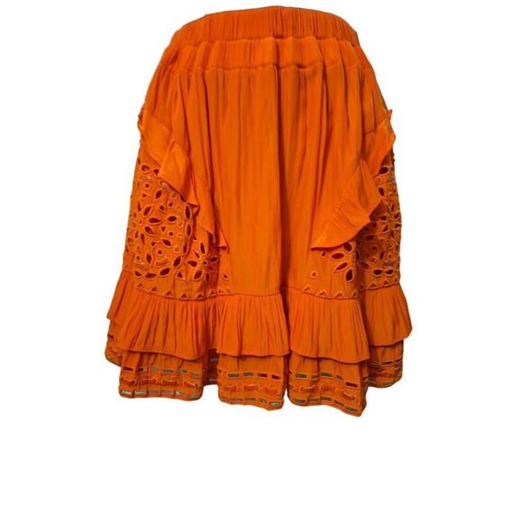 Ramy Brook Eyelet Ruffle Miniskirt Size S